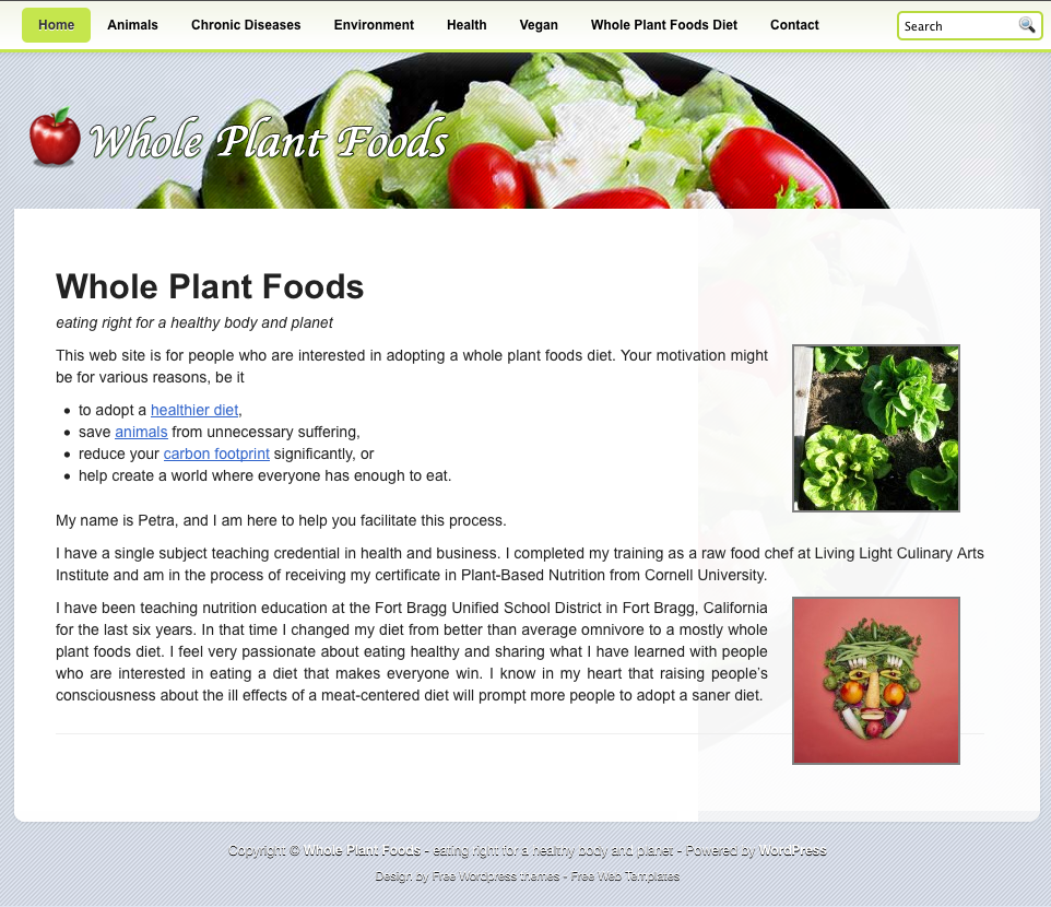wholeplantfoods.info home page