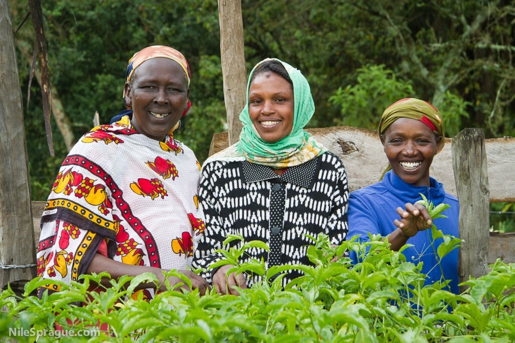 Women smiling, passion fruit farmers, Tiret Self-Help Group, Project Nurture, Tiret, Kenya.