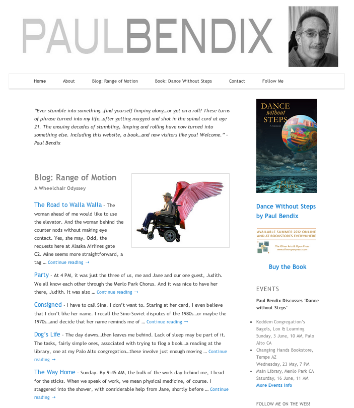 PaulBendix.com homepage screenshot PaulBendix.com homepage screenshot